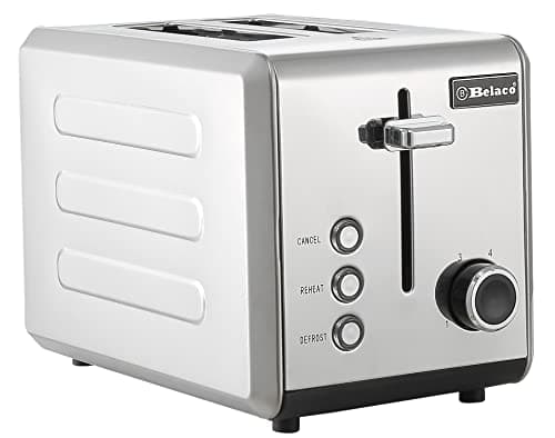 Image of Belaco 2-Slice Toaster Wide Slots with Frozen, Cancel and Reheat Settings, Full Stainless-Steel Body, 810W
