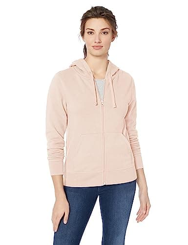 Image of Amazon Essentials Women's Fleece Full-Zip Hoodie (Available in Plus Size), Light Pink, XL