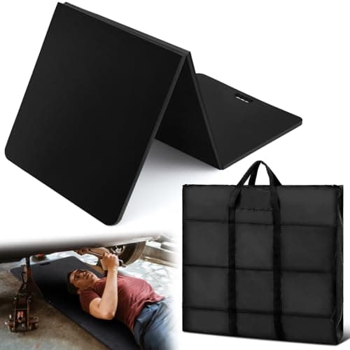 Image of Nuanchu 6'x 2' Mechanic Folding Track Mat for Working on Car Knee Protection EVA Trailer Track Mat Kneeling Pad Cushions for Gym Exercise,Garage,Gardening,Camping,Home Workouts,with Storage Bag