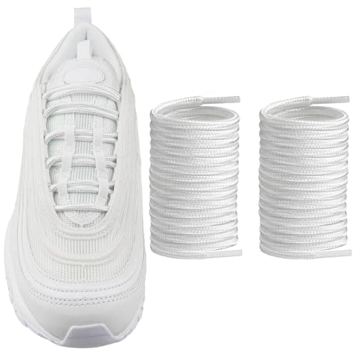 Image of Endoto Round Shoe Laces for Nike Air Max 97/95/720, 4MM Replacement Shoelaces Strings for Shoes(Color:White,Size:50Inch)