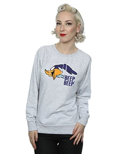 Image of LOONEY TUNES Women's Road Runner Beep Beep Sweatshirt Medium Heather Grey