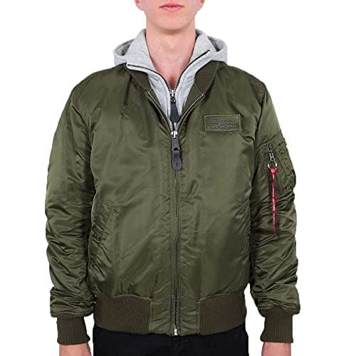 Image of Alpha Industries MA-1 D-Tec Bomber Jacket for Men Dark Green
