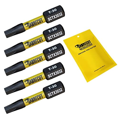 Image of 5 x SabreCut SCTX3032_5 32mm T30 TX30 Magnetic Impact Screwdriver Driver Bits Set Torx Heavy Duty