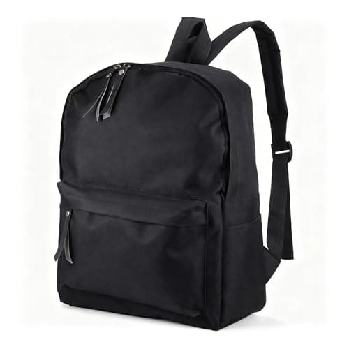 Image of Hahorpa Black Backpack Unisex, Waterproof School Bag for Teenager, Lightweight College Bag for Women & Men, Large Capacity Black Rucksack School for Travelling Commuting