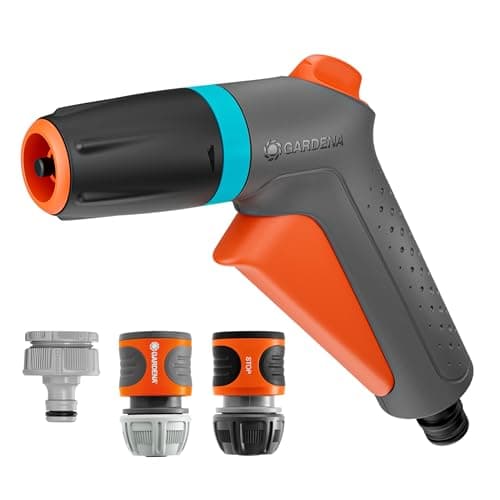 Image of Gardena Classic Cleaning Nozzle Starter Set Sprayers & Nozzles: Garden hose spray nozzle, For cleaning and watering, Two spray patterns, Designed to last, Quick and secure connection (18362-20)