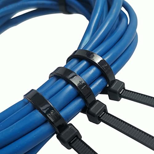 Image of 8 inch Cable Ties, 4.8mm x 200mm, 100 Pack Black Zip Ties Long 50 lbs Tensile Strength with UV Resistant, Nylon Plastic Self Locking Large Heavy Duty Cable Wrap for Tidy Wires Home Workshop and Garden