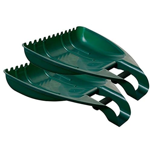 Image of Stella Traders White Furze Set Of 2 Forest Green Large Handy Plastic Garden Leaf Debris Grabber
