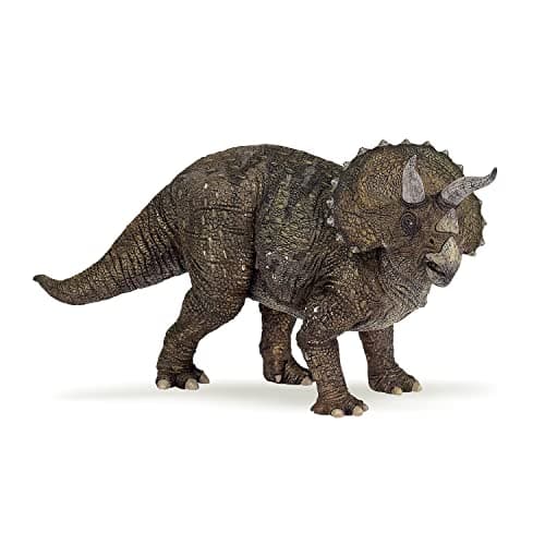 Image of Papo - Large dinosaur figurine - 22 cm - Triceratops, Encounter with the Giant, Children's toy from 3 years - Discovery of Prehistoric Life and Herbivorous Dinosaurs, Green