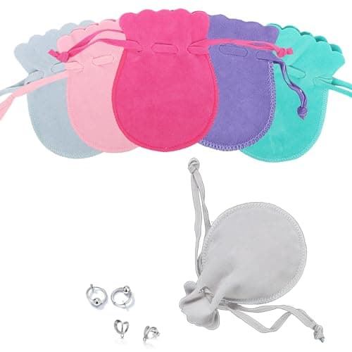 Image of FAST-FX 6 Pcs Small Jewelry Gift Calabash Pouch with Drawstrings,with Drawstrings Jewellery Gift Bags,7cm x 9cm Velvet Jewellery Pouch Solid Color For Keeping Jewelry and Other Small Items (6 Color)