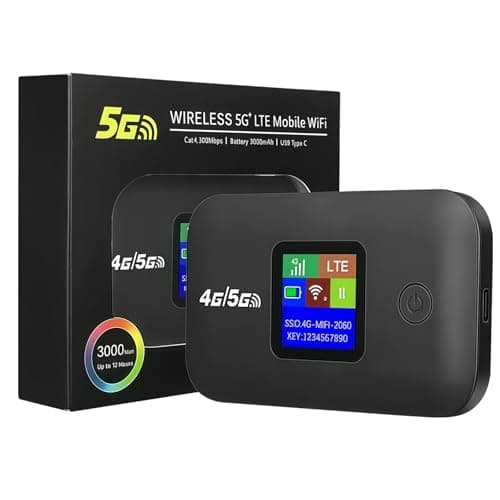 Image of 4G/5G LTE WiFi Router, Portable Wifi Travel Router with SIM Card Slot, Mobile WiFi 150Mbps Speed UsersMobile WiFi Router Dongle Connects Up to 10 Devices, High Compatibility (Black)