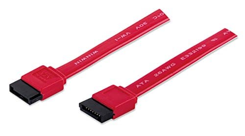 Image of Manhattan SATA Data Cable, 7-Pin, 50cm, Male to Male, 6 Gbps, Red, Polybag