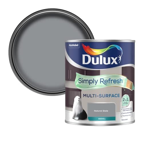 Image of Dulux Simply Refresh Multi Surface Eggsgell Paint - Natural Slate - 750ML