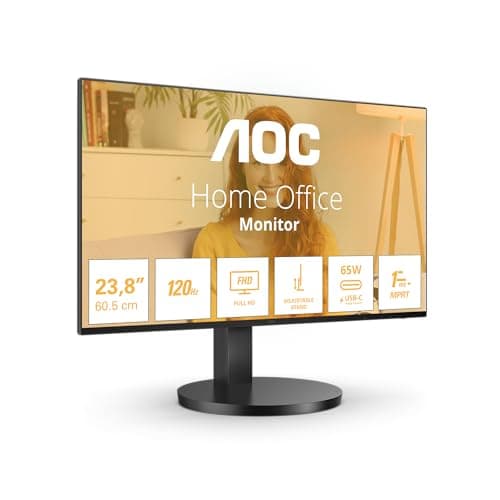 Image of AOC 24B3CA2 - 24 Inch FHD monitor, IPS, 100Hz, 1ms, USB-C Connectivity, Ultra Narrow Boarder, FlickerFree, Height Adjust, Speakers (1920 x 1080 250 cd/m HDMI 1.4 / DP 1.4/ USB-C)