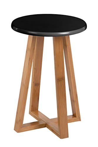 Image of Premier Housewares Viborg Round Bamboo Stool - Black