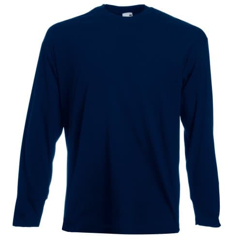 Image of Fruit of the Loom 61-038-0 Long-Sleeved T-Shirt - Blue - X-Large