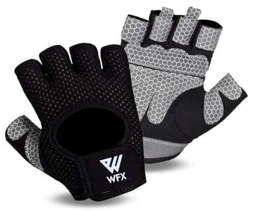Image of WESTWOOD FOX Weight Lifting Gloves with Wrist Wrap Support,Gym Gloves for Men and Women, Anti Slip, Breathable, Workout Training, Hanging, Pull-Ups, Dumbbell,Cycling (BLACK Without Wrist, L)
