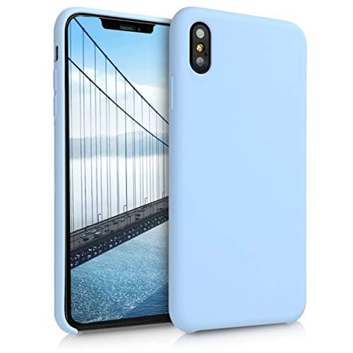 Image of kwmobile Case for Apple iPhone XS Max Case - Soft Cover - Shockproof Silicone - Wireless Charging Light Blue