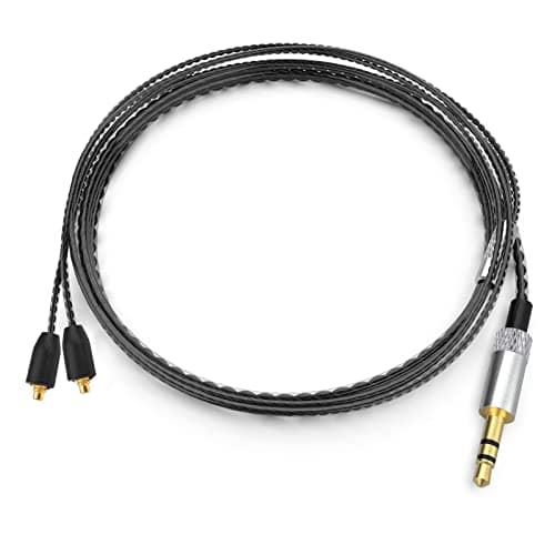 Image of SE215 Cable Compatible with Shure SE215, SE215 PRO, SE315, SE425, SE535, SE846, AONIC 4, AONIC 5 Earphone, MMCX Cable 3.5mm, 4ft (Black)