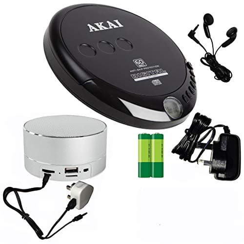 Image of Classic CD Discman Personal Player + Bluetooth SPEAKER, Mains Electric & Battery