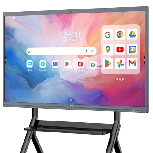 Image of JAV Smart Board 55 Inch Interactive Whiteboard 4K UHD Touchscreen Android 14 with Google EDLA Certified Digital Electronic Whiteboard 8+128 GB Built-in 48MP Camera for Office Classroom Home (55 Inch)