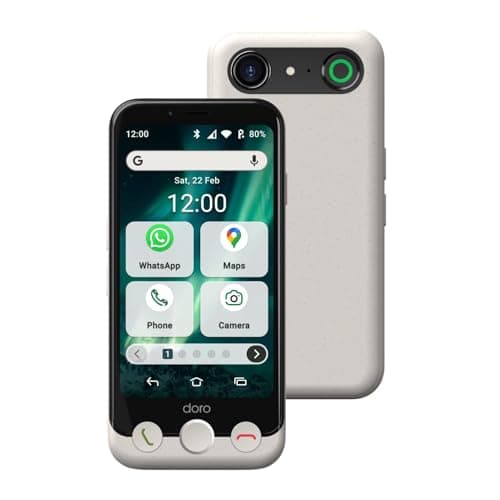 Image of Doro - Aurora A10 Mobile Phone – Senior Smartphone – Easy to Use – Assistance Button with GPS Location – Hearing Aid Compatible – USB Cable Included – Bone