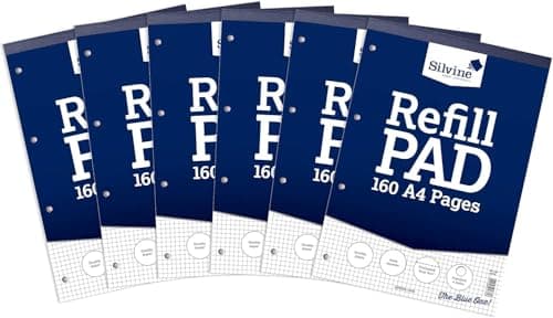 Image of Silvine A4RPX - A4 Refill Pad 5mm Quadrille and Squared PK6