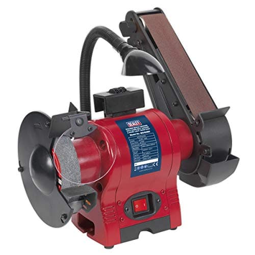 Image of Sealey Bg150Bs Bench Grinder 150Mm with 50Mm Belt Sander & Work Light 250W/230V