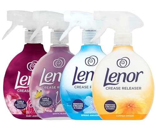 Image of Lenor Crease Releaser Multi-Pack (4 x 500ml) – Removes Creases in Fabrics – Ruby Jasmine, Exotic Bloom, Spring Awakening, Summer Breeze