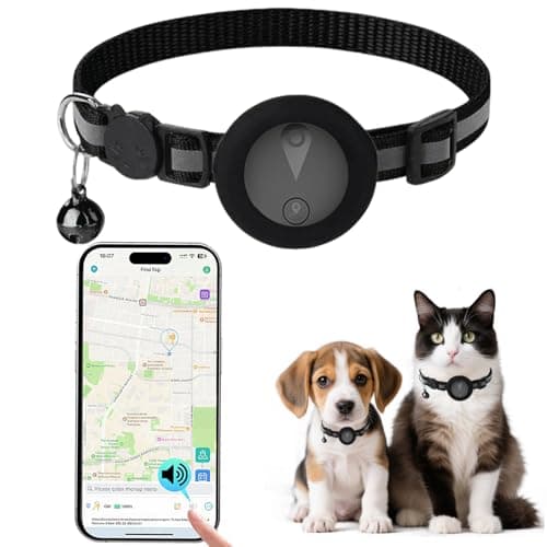 Image of Cat GPS Tracker No Subscription Required Cat Collar Tracker Supports Android & iOS Dog Tracker with No Monthly Fees Activity History Tractive GPS Dog Tracker Real-time Location Tracking-Black