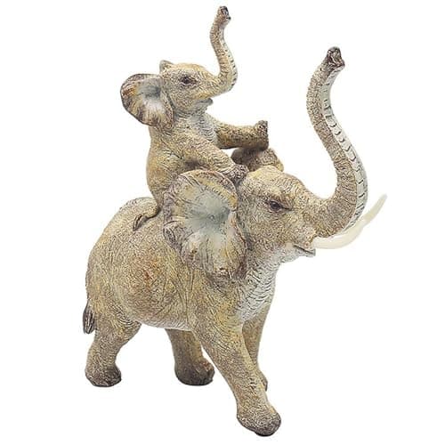 Image of Lesser & Pavey Elephant with Calf Figurine For Home & Office | Home Decor Ornaments Gift For Women & Men | Beautiful Figurine For Indoor & Outdoor | Living Room Decor Ornaments