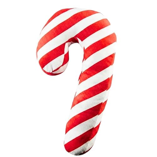 Image of ADEPTNA Christmas Candy Cane Cushion 40cm x 22cm – Festive Red & White Velvet Look Decorative Cushion – Soft Plush Xmas Home Décor – 100% Polyester, Machine Washable