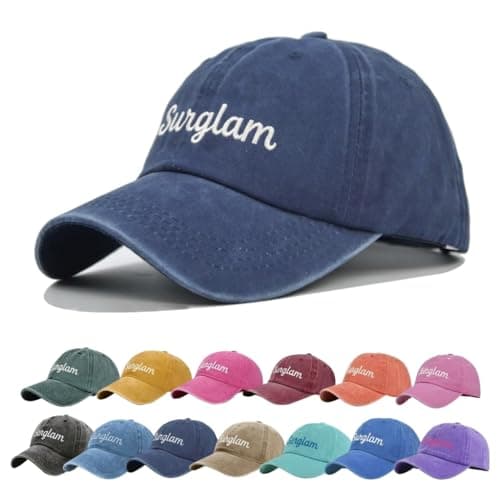 Image of Personalised Baseball Cap with Embroidered Text, Cotton Adjustable Hat for Adults and Kids, UV Protection Summer Holiday, Unisex Boys Girls Kids Sun Cap, DIY Personalised Birthday Gifts Navy