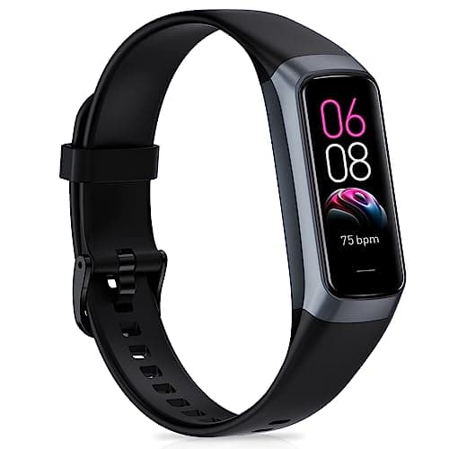 Image of Moremore Fitness Tracker with 24/7Heart Rate, Blood Pressure, Sleep Tracking, Calorie, Activity Tracker with 1.1" AMOLED Color Screen, Waterproof Step Tracker for Android iPhones Women Men (Black)