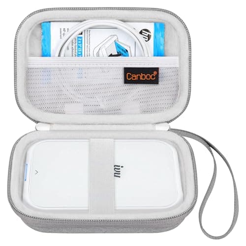 Image of Canboc Carrying Case for Canon Zoemini 2/ Canon Zoemini/Canon Ivy CLIQ+2 CLIQ 2 Mini Photo Printer Mobile Wireless Bluetooth Instant Camera Printer, Mesh Bag fit Photo Paper Cable, Grey