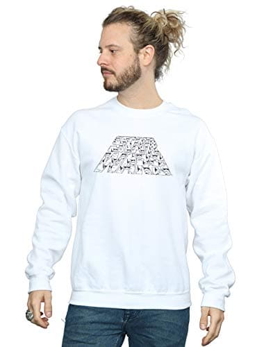 Image of Absolute Cult Star Wars The Rise Of Skywalker Trooper Filled Logo Men's Sweatshirt White Large