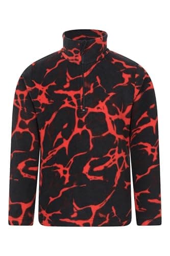 Image of Mountain Warehouse Pursuit Printed Kids Hoodie - Microfleece, Anti-pill Pullover, Breathable Girls & Boys Sweatshirt - For Spring Summer, Camping & Outdoors Burgundy Kids Size 9-10 Years