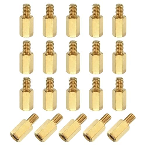 Image of sourcing map 20Pcs Male to Female Thread Spacer Screws, M4 x 10mm + 6mm Brass Hex Standoff Screws PCB Motherboard for Drone Quadcopter, Computer and Circuit Board
