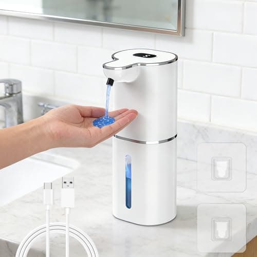 Image of Automatic Soap Dispenser,Etopgo 380ml Rechargeable Wall Mounted Touchless Liquid Soap Dispenser with 6 Adjustable Levels,Digital Display,Sensor,IPX5 Waterproof for Bathroom,Kitchen
