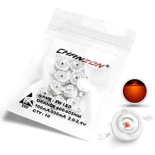 Image of CHANZON 10 pcs High Power Led Chip on Board 3W Orange (400mA - 500mA / DC 2V - 2.4V / 3 Watt) Super Bright Intensity SMD COB Light Emitter Components Diode 3 W Bulb Lamp Beads DIY Lighting