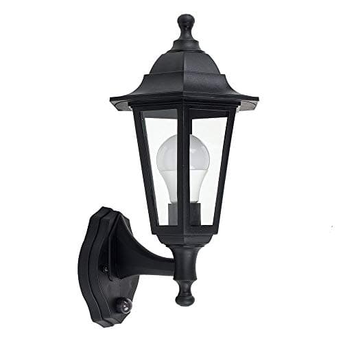 Image of MiniSun | Traditional Style Black Security PIR Motion Sensor Wall Lantern | Outdoor Wall Lights, Home Décor & Improvement Essential | Includes 10W LED Bulb [3000K Warm White] | Mains Wired