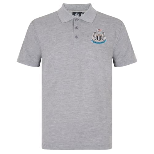 Image of Newcastle United FC Official Football Gift Mens Crest Polo Shirt Grey Large