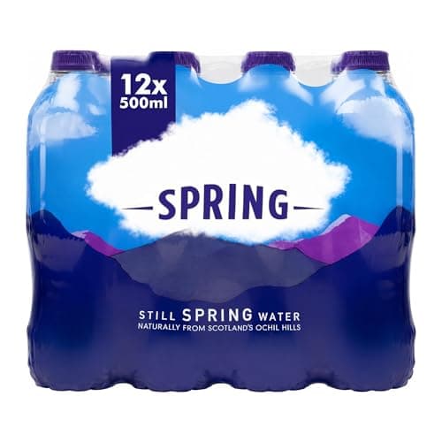 Image of Saras Hiighland Spring Still Natural Mineral Water – 500ml Bottles (Pack of 12) | Pure Scottish Spring Water | BPA-Free Bottles | Refreshing Everyday Hydration