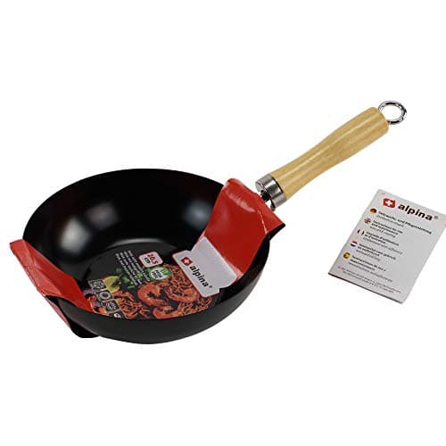 Image of alpina Wok Pan, PFOA-Free, Diameter 20 cm, Non-Stick Ceramic/Halogen/Gas/Electric, Black