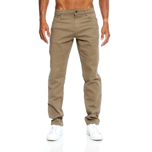 Image of Jeel Men's Jeans - Regular-fit - Straight-Cut - Stretch - Jeans Trousers - Basic Washed 09-Camel 36W / 36L