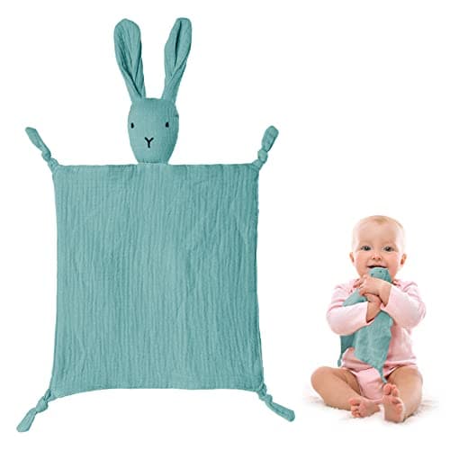 Image of Vicloon Baby Comforters Rabbit Baby Blanket, Baby Comforters Blanket, Baby Girl Boy Comforter Blanket, Infant Toddler Cuddle Snuggle Toy Blankets for Nursery Strollers, Cribs, Car Seats (Blue)