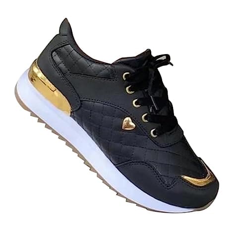 Image of Leather Trainers Womens,Waterproofal Low Top Walking Trainers,Lightweight Lace up Tennis Shoes,Comfortable Platform Fashion Trainers,Non Slip Round Toe Jogging Shoes,White Leather Trainers