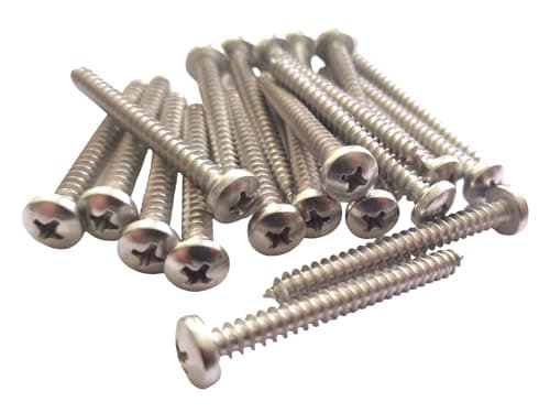 Image of 4.2mm x 50mm Pozi Pan Self-Tapping Screws - Marine Grade Stainless Steel (Pack of 20)
