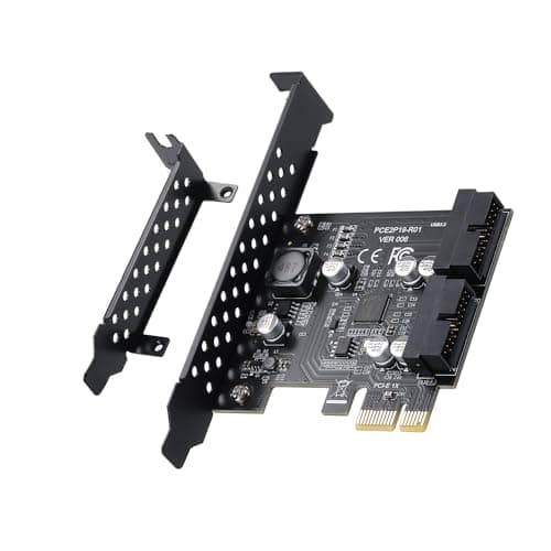Image of YABOANG PCIe to USB 3.0 Dual Port Expansion Card - 20pin Internal Header, Supports 4 USB 3.0 Front Panel Ports, Windows XP
