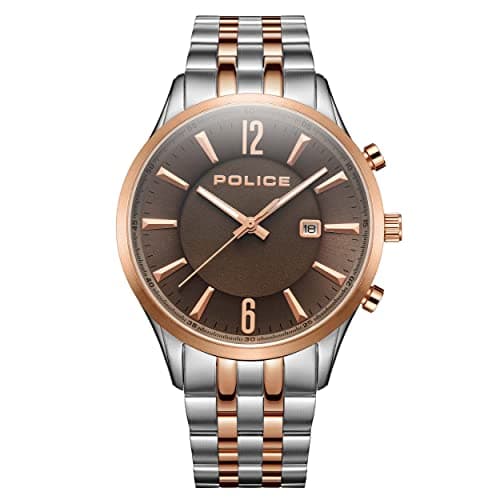 Image of Police Laser Mens Watch with Warm Grey Dial and Silver/Rose Gold Stainless Steel Bracelet, 44mm Stainless Steel Case in Branded Watch Box PEWJH2194441-2 Year Guarantee