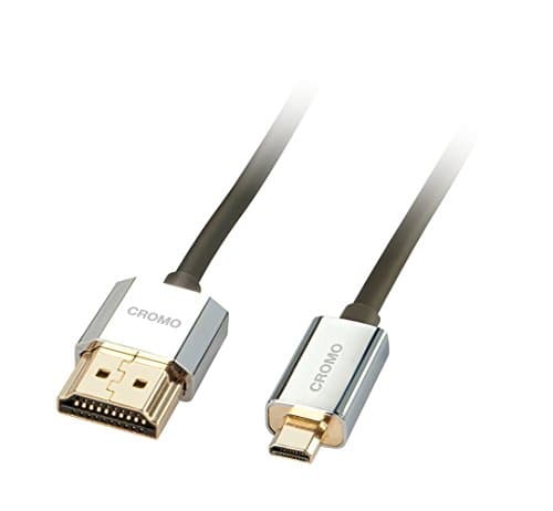 Image of Lindy 0.5m CROMO Slimline High Speed HDMI to Micro HDMI 2.0 Cable with Ethernet, 4k@60Hz HDMI 2.0 18G 3D 1080p HDCP 2.2 HDR ARC CEC ATC Tested, Black